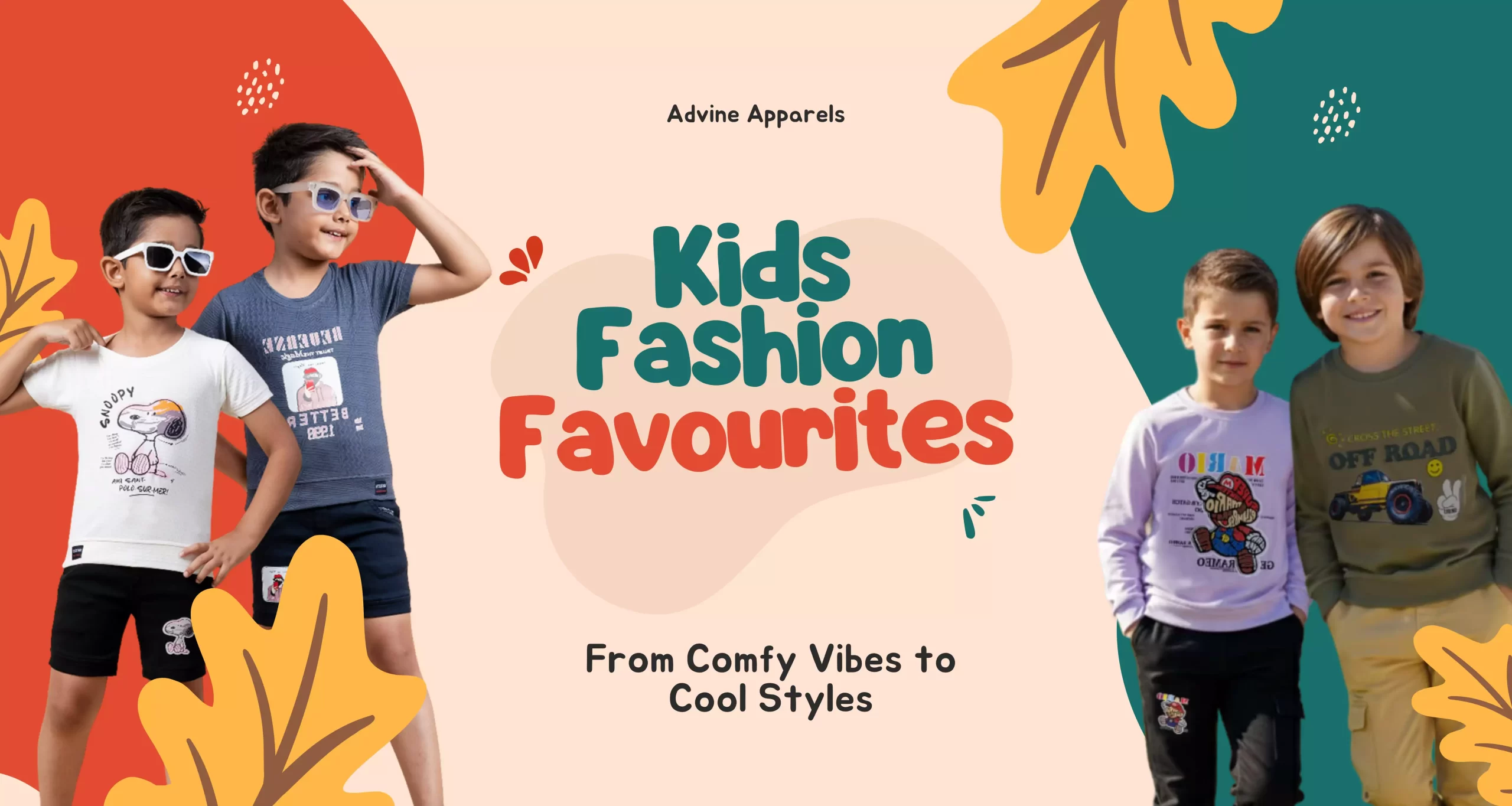 Orange Yellow Tosca Playful Kids Fashion Clearance Sale Banner (1500 x 800 mm)